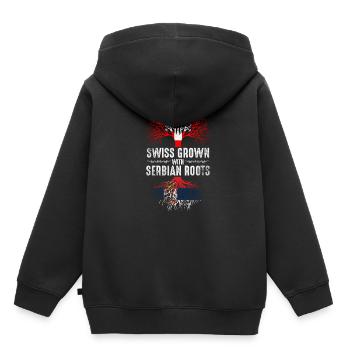 Schweizer mit serbischen Wurzeln - Kinder Premium Organic Hoodie - Schwarz - Hinten - AI Model Kid Male (0cm)