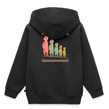 Erdmännchen - Kinder Premium Organic Hoodie - Schwarz - Hinten - AI Model Kid Male (0cm)