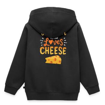 Käse - Kinder Premium Organic Hoodie - Schwarz - Hinten - AI Model Kid Male (0cm)