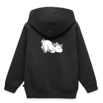 Unicorn tired - Kids Premium Organic Hoodie - black - Back - AI Model Kid Male (0cm)