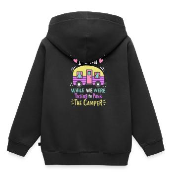 Camping Tentes Camping Camping - Sweat Premium à capuche enfant bio - noir - Dos - AI Model Kid Male (0cm)