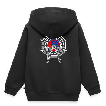 Taekwondo Kampfsport - Kinder Premium Organic Hoodie - Schwarz - Hinten - AI Model Kid Male (0cm)