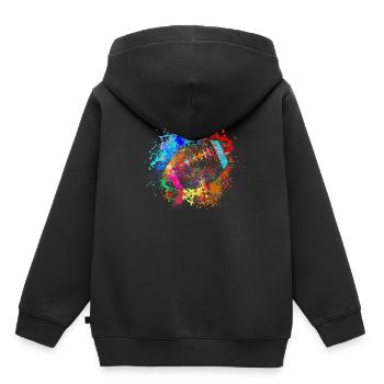Buntes American Football Splash Design - Kinder Premium Organic Hoodie - Schwarz - Hinten - AI Model Kid Male (0cm)