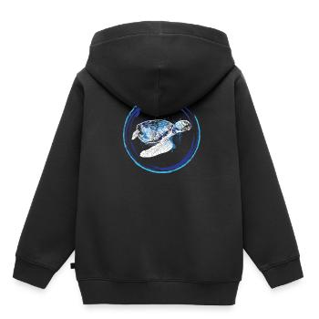 Schildkröte Ozean Kinder - Kinder Premium Organic Hoodie - Schwarz - Hinten - AI Model Kid Male (0cm)
