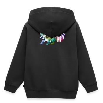 Waschbär Niedliches Tier - Kinder Premium Organic Hoodie - Schwarz - Hinten - AI Model Kid Male (0cm)