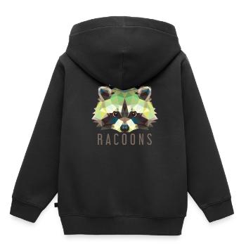 Bandit pour enfants raton laveur - Sweat Premium à capuche enfant bio - noir - Dos - AI Model Kid Male (0cm)