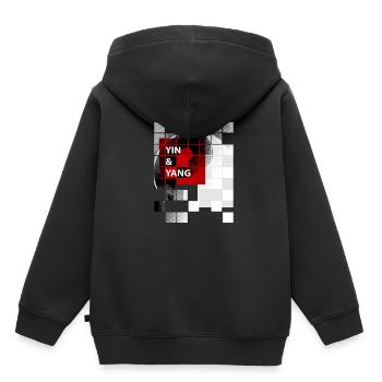 yin yang - Kinder Premium Organic Hoodie - Schwarz - Hinten - AI Model Kid Male (0cm)