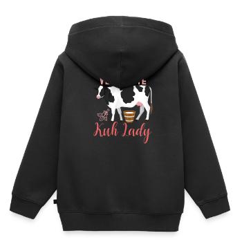 Kuh Kuhglock - Kinder Premium Organic Hoodie - Schwarz - Hinten - AI Model Kid Male (0cm)