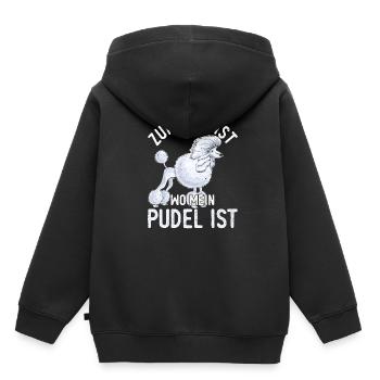 Pudel Hunderasse - Kinder Premium Organic Hoodie - Schwarz - Hinten - AI Model Kid Male (0cm)