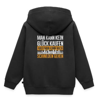 Schweden - Kinder Premium Organic Hoodie - Schwarz - Hinten - AI Model Kid Male (0cm)