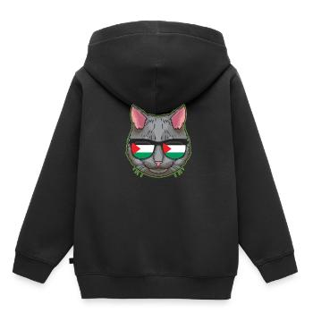 Freie Palästina Flagge palästinensische Gaza Katze - Kinder Premium Organic Hoodie - Schwarz - Hinten - AI Model Kid Male (0cm)