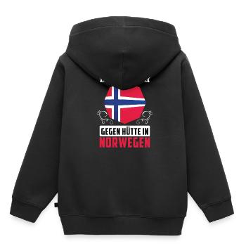 Norwegen Norweger - Kinder Premium Organic Hoodie - Schwarz - Hinten - AI Model Kid Male (0cm)