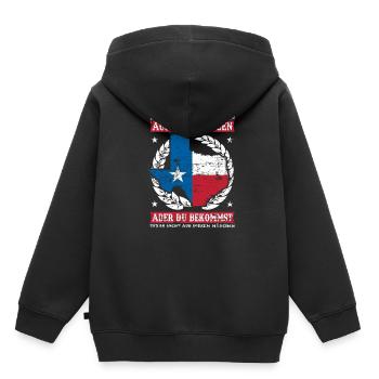Texas Patrioten Cowboy - Kinder Premium Organic Hoodie - Schwarz - Hinten - AI Model Kid Male (0cm)