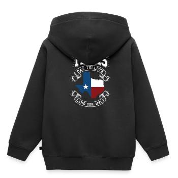 Texas - Kinder Premium Organic Hoodie - Schwarz - Hinten - AI Model Kid Male (0cm)