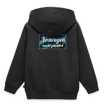 Norwegen Skandinavien Norweger - Kinder Premium Organic Hoodie - Schwarz - Hinten - AI Model Kid Male (0cm)