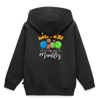 Personne ne bouge Je cherche mes billes - Sweat Premium à capuche enfant bio - noir - Dos - AI Model Kid Male (0cm)