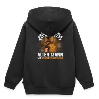 Deutscher Schäferhund Tierliebhaber - Kinder Premium Organic Hoodie - Schwarz - Hinten - AI Model Kid Male (0cm)
