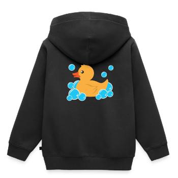 Süßes gelbe Gummi Ente Badewanne Spielzeug - Kinder Premium Organic Hoodie - Schwarz - Hinten - AI Model Kid Male (0cm)