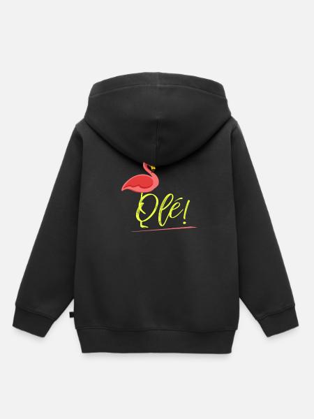 Flamingo - Kinder Premium Organic Hoodie - Schwarz