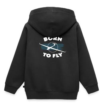 Né pour voler - Sweat Premium à capuche enfant bio - noir - Dos - AI Model Kid Male (0cm)