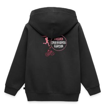 Triathlon Sportler - Kinder Premium Organic Hoodie - Schwarz - Hinten - AI Model Kid Male (0cm)