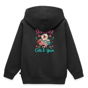 Katzen und Garn lustige Häkeln Frau - Kinder Premium Organic Hoodie - Schwarz - Hinten - AI Model Kid Male (0cm)