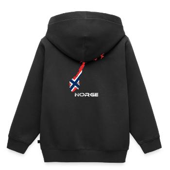 Norwegen - Kinder Premium Organic Hoodie - Schwarz - Hinten - AI Model Kid Male (0cm)