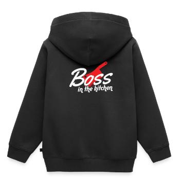 Chefkoch mit kulinarischem Humor in der Küche Knal - Kinder Premium Organic Hoodie - Schwarz - Hinten - AI Model Kid Male (0cm)