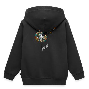 Huhn Pusteblume - Kinder Premium Organic Hoodie - Schwarz - Hinten - AI Model Kid Male (0cm)