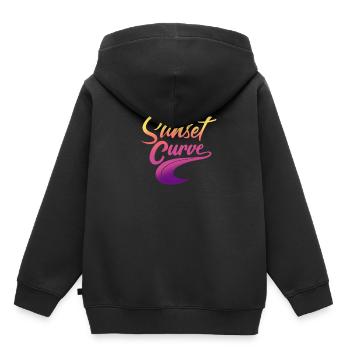 Sunset curve - Sweat Premium à capuche enfant bio - noir - Dos - AI Model Kid Male (0cm)