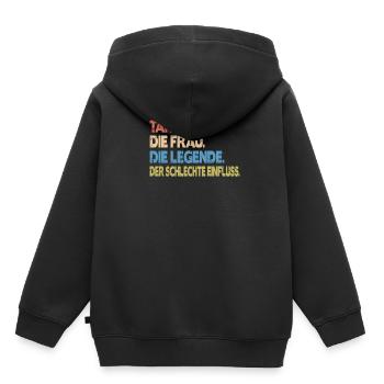 Tante Die Frau Die Legende Der schlechte Einfluss - Kinder Premium Organic Hoodie - Schwarz - Hinten - AI Model Kid Male (0cm)