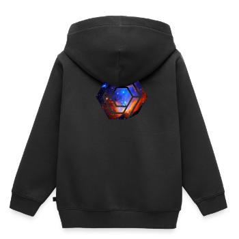 Weltraum - Kinder Premium Organic Hoodie - Schwarz - Hinten - AI Model Kid Male (0cm)