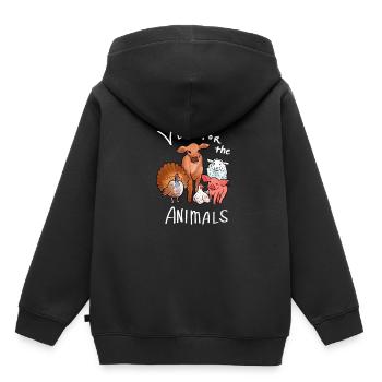 Cadeau végétalien pour les animaux Vegan et activiste - Sweat Premium à capuche enfant bio - noir - Dos - AI Model Kid Male (0cm)