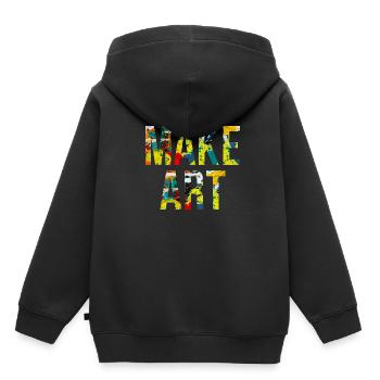 Art Coloré Peinture Artiste Art Créatif - Sweat Premium à capuche enfant bio - noir - Dos - AI Model Kid Male (0cm)