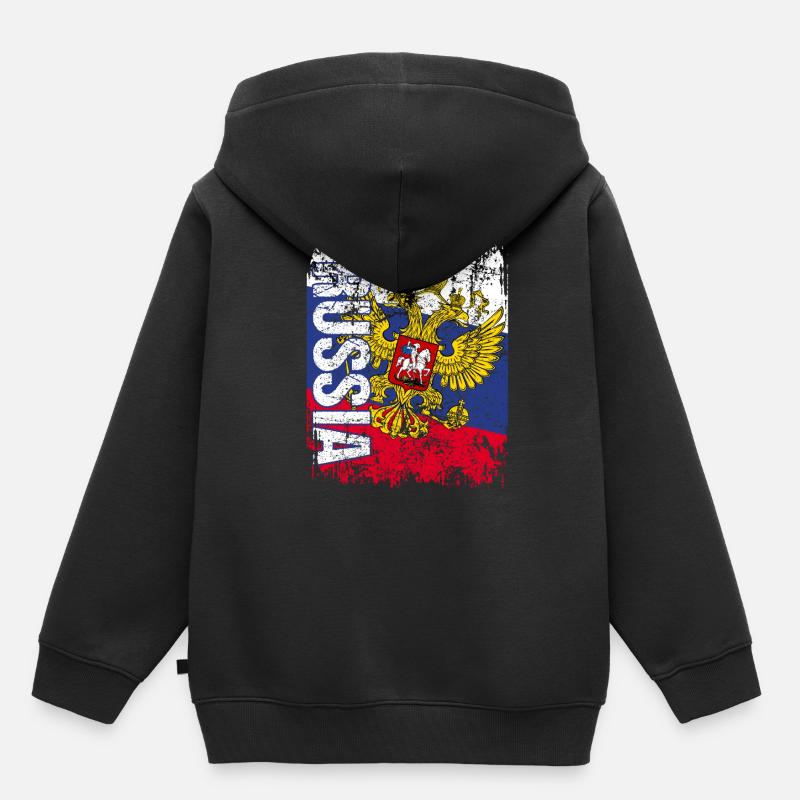 Russia - Sweat Premium à capuche enfant bio - noir