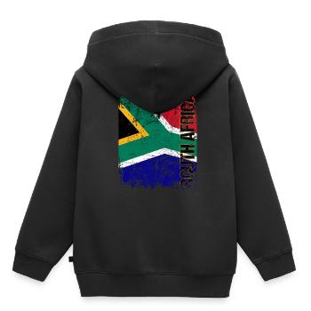 South Africa - Kinder Premium Organic Hoodie - Schwarz - Hinten - AI Model Kid Male (0cm)
