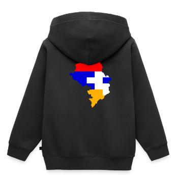 Artsakh Flag Strong Nagorno-Karabakh Armenia Nati - Kids Premium Organic Hoodie - black - Back - AI Model Kid Male (0cm)