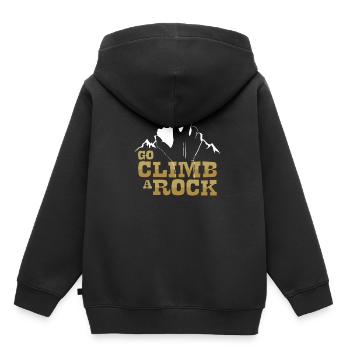 Bergsteigen - Kinder Premium Organic Hoodie - Schwarz - Hinten - AI Model Kid Male (0cm)