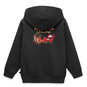 Weihnachtsmann - Kinder Premium Organic Hoodie - Schwarz - Hinten - AI Model Kid Male (0cm)