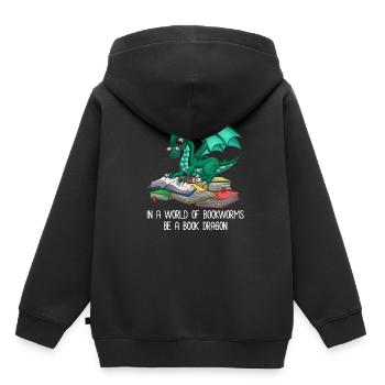Cerf-volant - Sweat Premium à capuche enfant bio - noir - Dos - AI Model Kid Male (0cm)