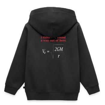 Physiker Spruch Fluchtgeschwindigkeit Schwerkraft - Kinder Premium Organic Hoodie - Schwarz - Hinten - AI Model Kid Male (0cm)