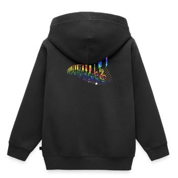 Musique classique au piano - Sweat Premium à capuche enfant bio - noir - Dos - AI Model Kid Male (0cm)