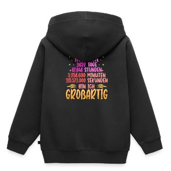 10. Geburtstag Großartig Lustig Geschenk Spruch - Kinder Premium Organic Hoodie - Schwarz - Hinten - AI Model Kid Male (0cm)