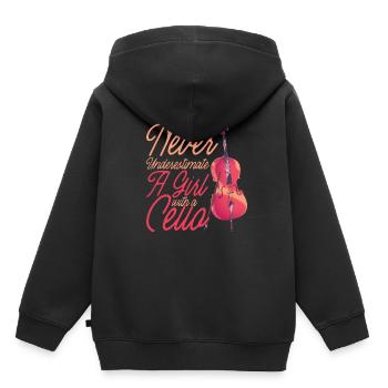 violoncelle - Sweat Premium à capuche enfant bio - noir - Dos - AI Model Kid Male (0cm)