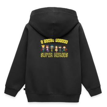 Ich unterrichte Superhelden Fantastisch Unterricht - Kinder Premium Organic Hoodie - Schwarz - Hinten - AI Model Kid Male (0cm)