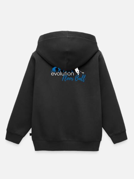 FloorBall Evolution - Kinder Premium Organic Hoodie - Schwarz