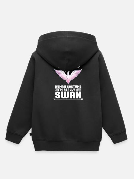 Schwan - Kinder Premium Organic Hoodie - Schwarz