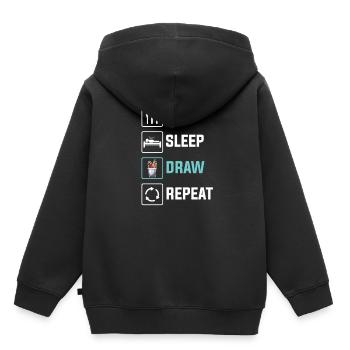 Artistes - Sweat Premium à capuche enfant bio - noir - Dos - AI Model Kid Male (0cm)