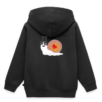 Cœur d'escargot Joli et joli cadeau - Sweat Premium à capuche enfant bio - noir - Dos - AI Model Kid Male (0cm)