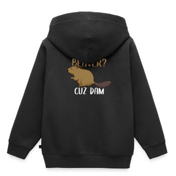 Bist du ein Biber? - Kinder Premium Organic Hoodie - Schwarz - Hinten - AI Model Kid Male (0cm)